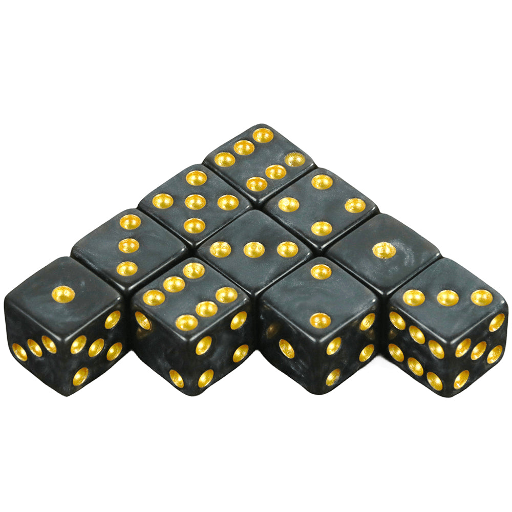 10pcs 12mm D6 Dice Mini 6-sided Marble Effect Square Corner Game Dice for Funny Party Board Games DNDGame RPG