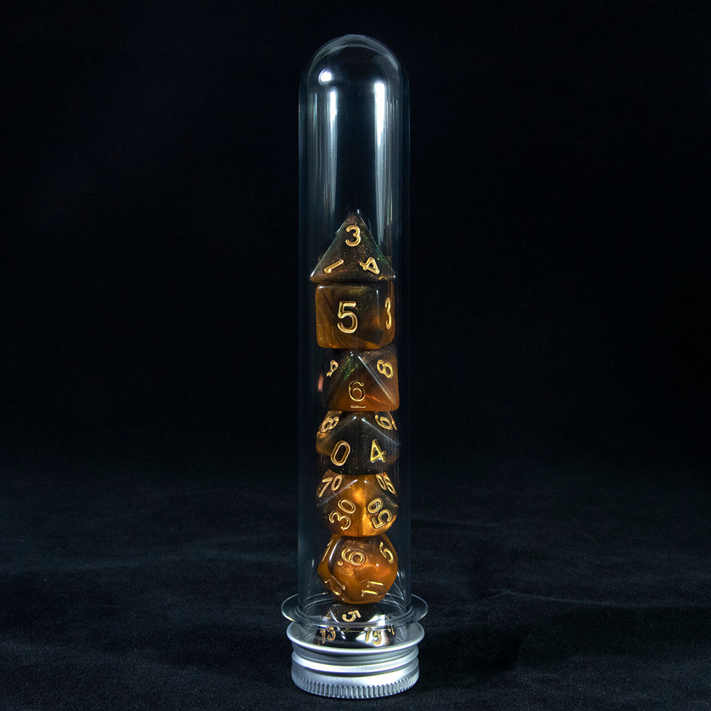7pcs D&D Dice Set Mixed Color and Glitter Polyhedral Game Dice with Tube, Table Board Playing Game for Bar Club Party