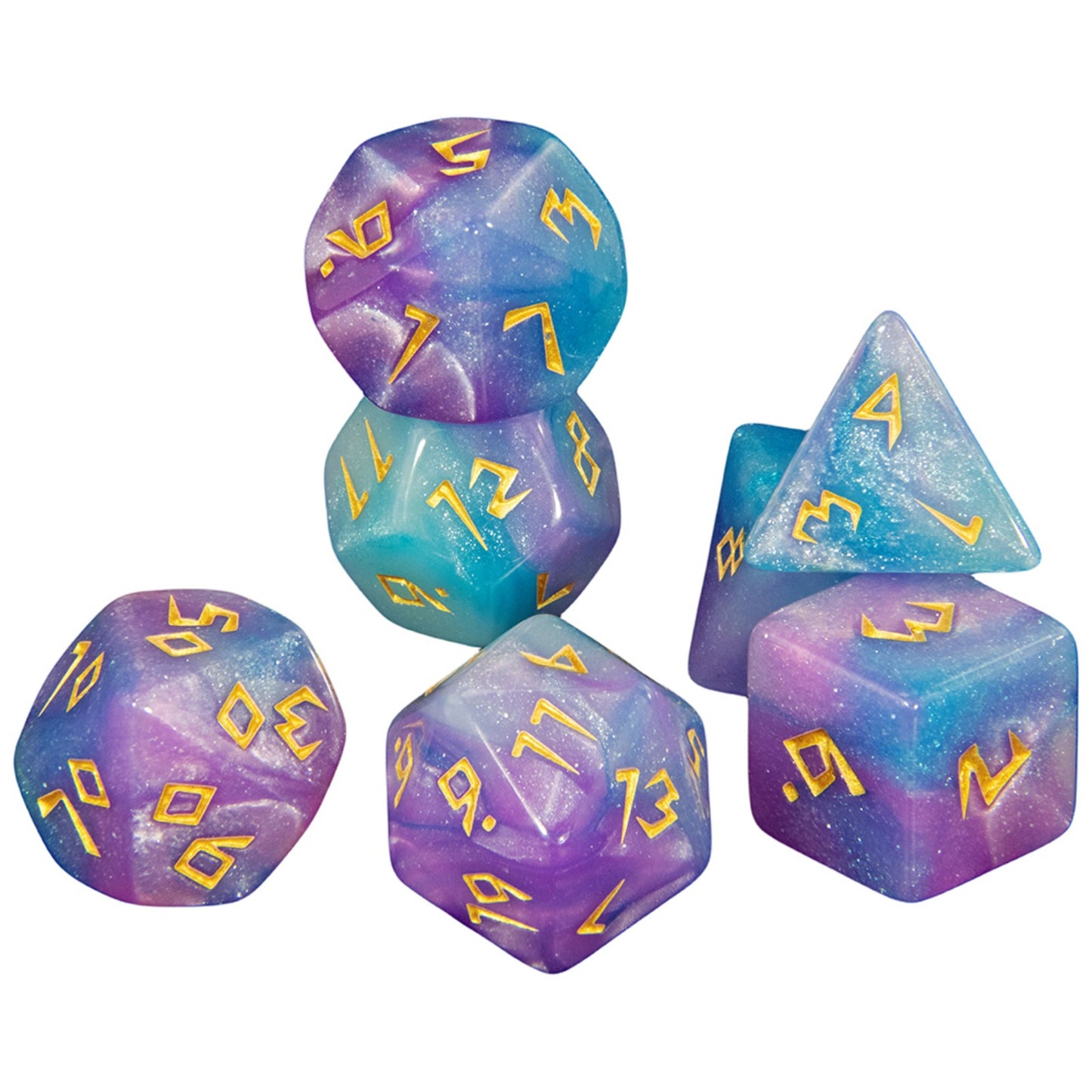 DND Polyhedral Dice Set 7pcs/Set Mixed Color Dice with Tube for DND RPG Game Board Game Prop, As Souvenir Gift
