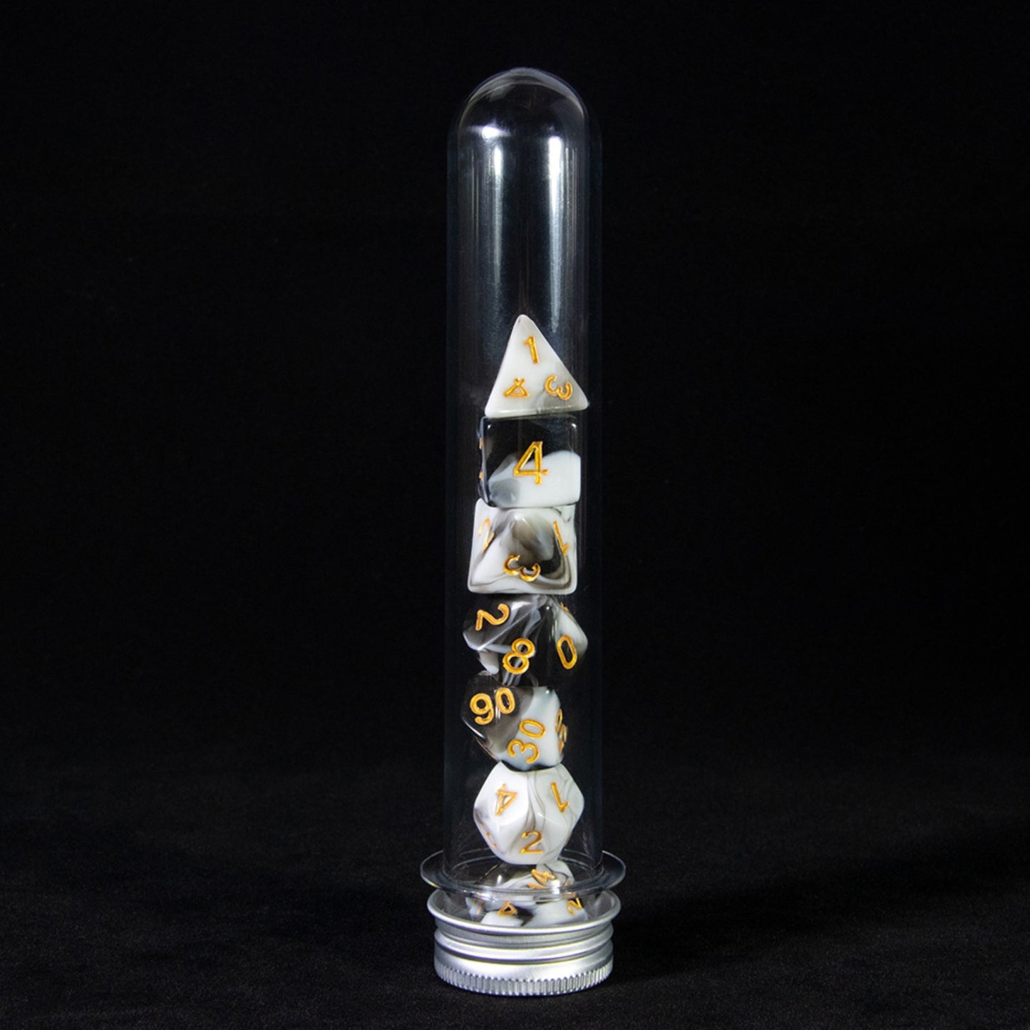 Double Color Polyhedral Dice Set 7pieces D&D Dice with Tube Table Board Playing Game for Bar Party Club