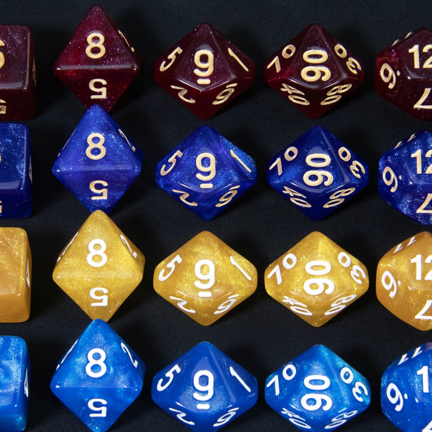 Glitter Dice Set 7pcs Game Polyhedral Dice D4, D6, D8, D10, D%, D12, D20 for D&D Game and Funny Entertainment Board Games