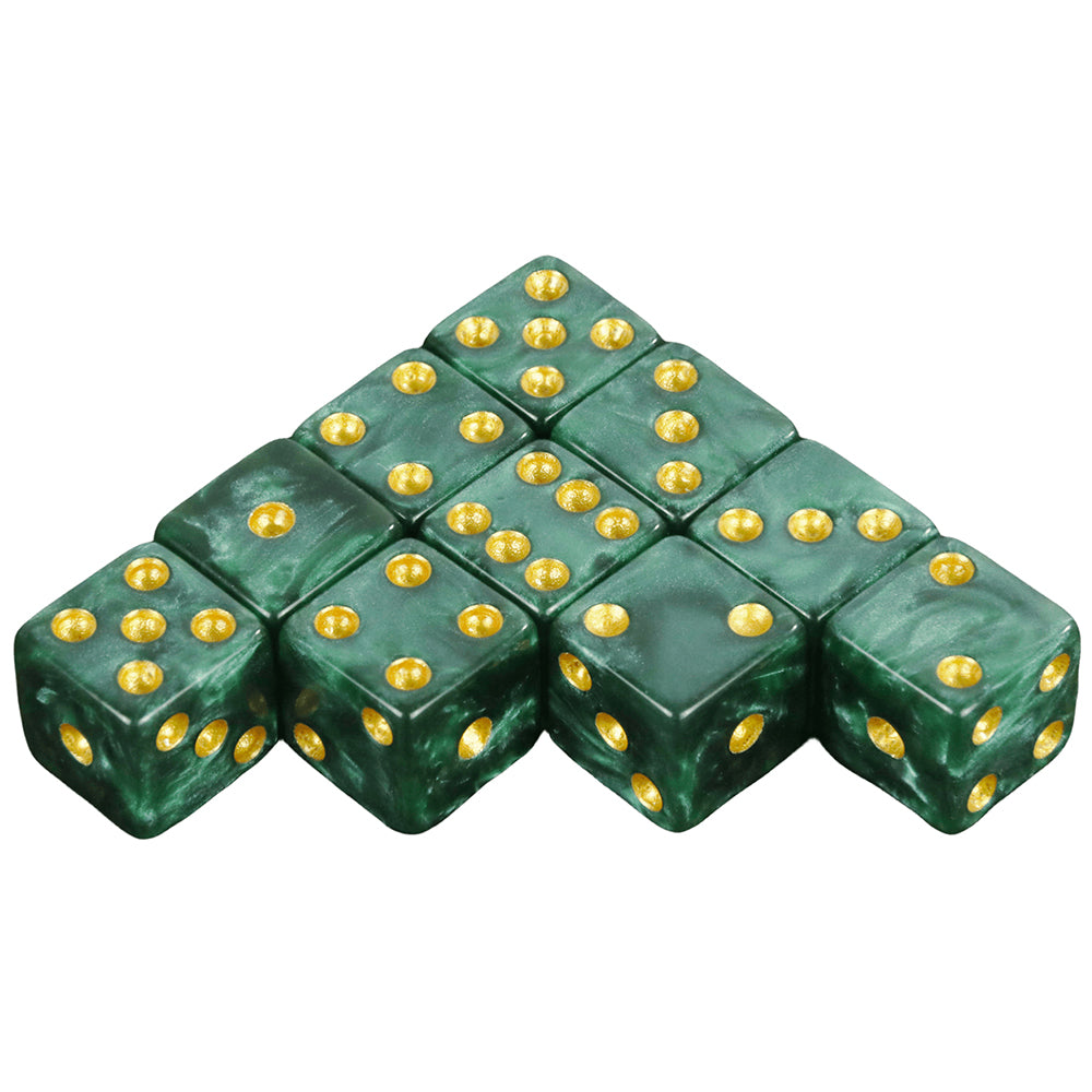 10pcs 12mm D6 Dice Mini 6-sided Marble Effect Square Corner Game Dice for Funny Party Board Games DNDGame RPG