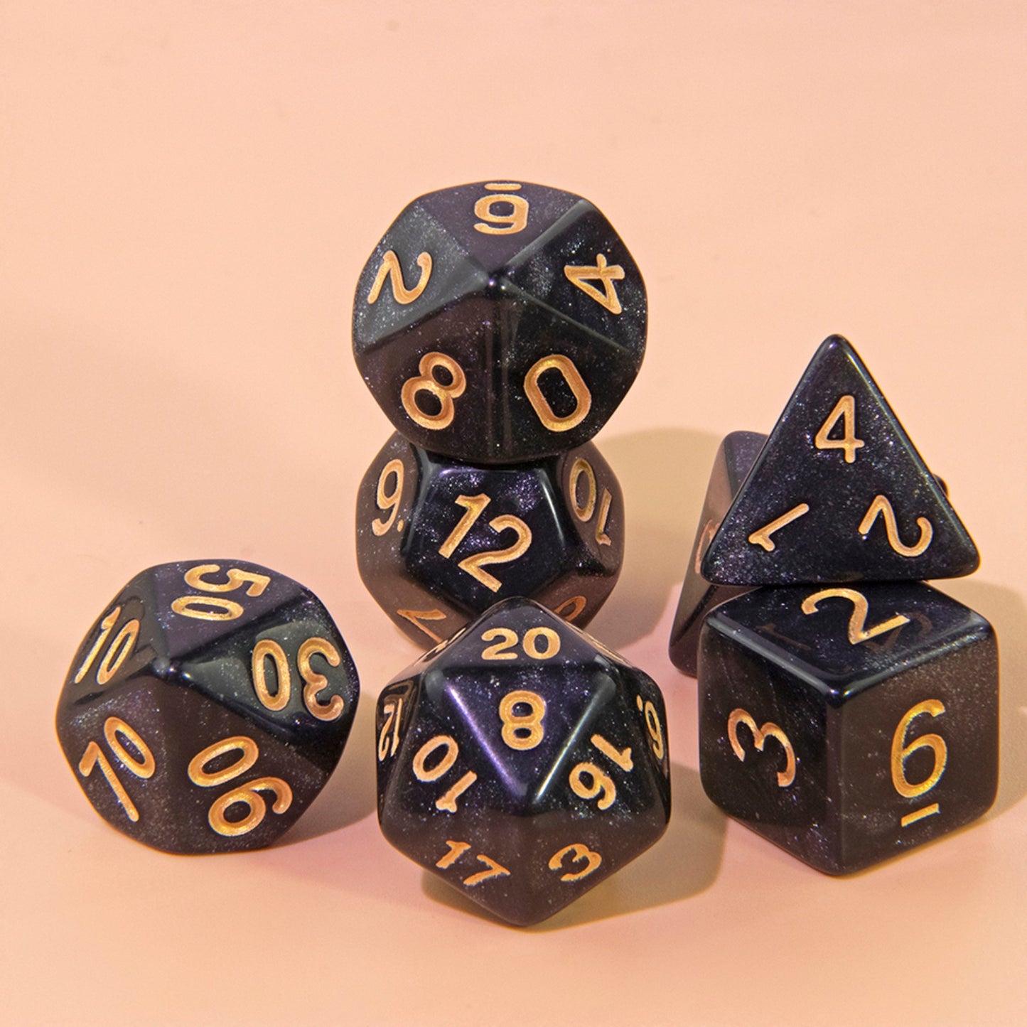 7pcs Glitter Polyhedral Dice Set D4 D6 D8 D% D10 D12 D20 Dice with Tube for D&D RPG Role Playing Game Table Game Accessories