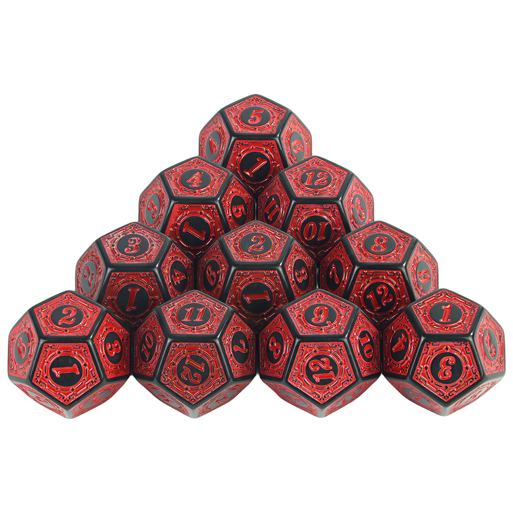 10PCS Polyhedral Dice 12 Sided Dice Set for DND Role Play Game Tabletop Game Accessories,Colorful Games D12 Dice