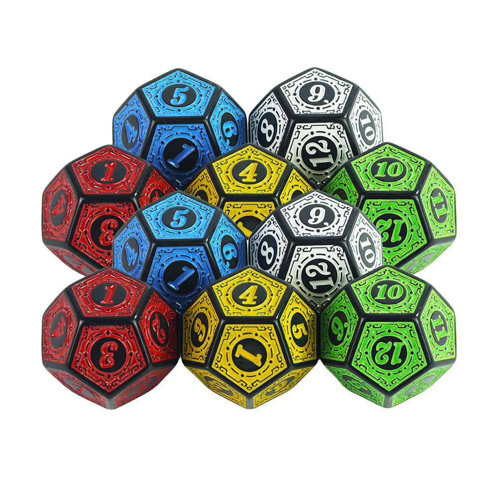 10PCS Polyhedral Dice 12 Sided Dice Set for DND Role Play Game Tabletop Game Accessories,Colorful Games D12 Dice