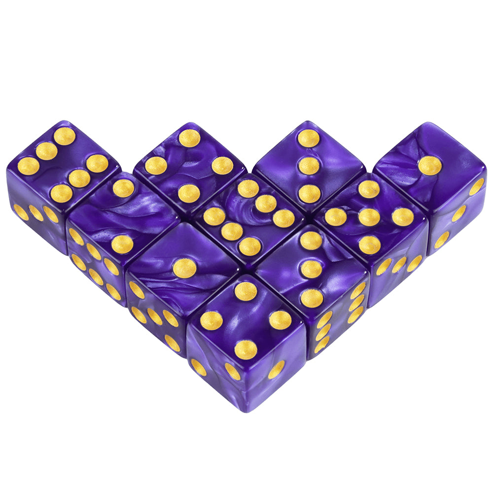 Marble Dice 10pcs 16mm Square Corners Dice 6 Sided Dice for Party Entertainment and Leisure Board Games DND Card Games