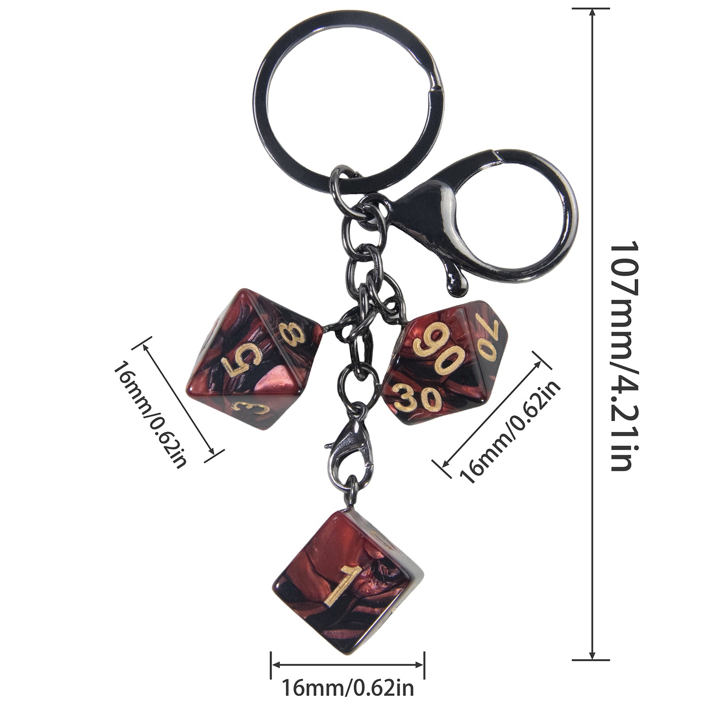 Dice Keychain Keyring Table Game Key Chain for Bag Pendant Game Dice