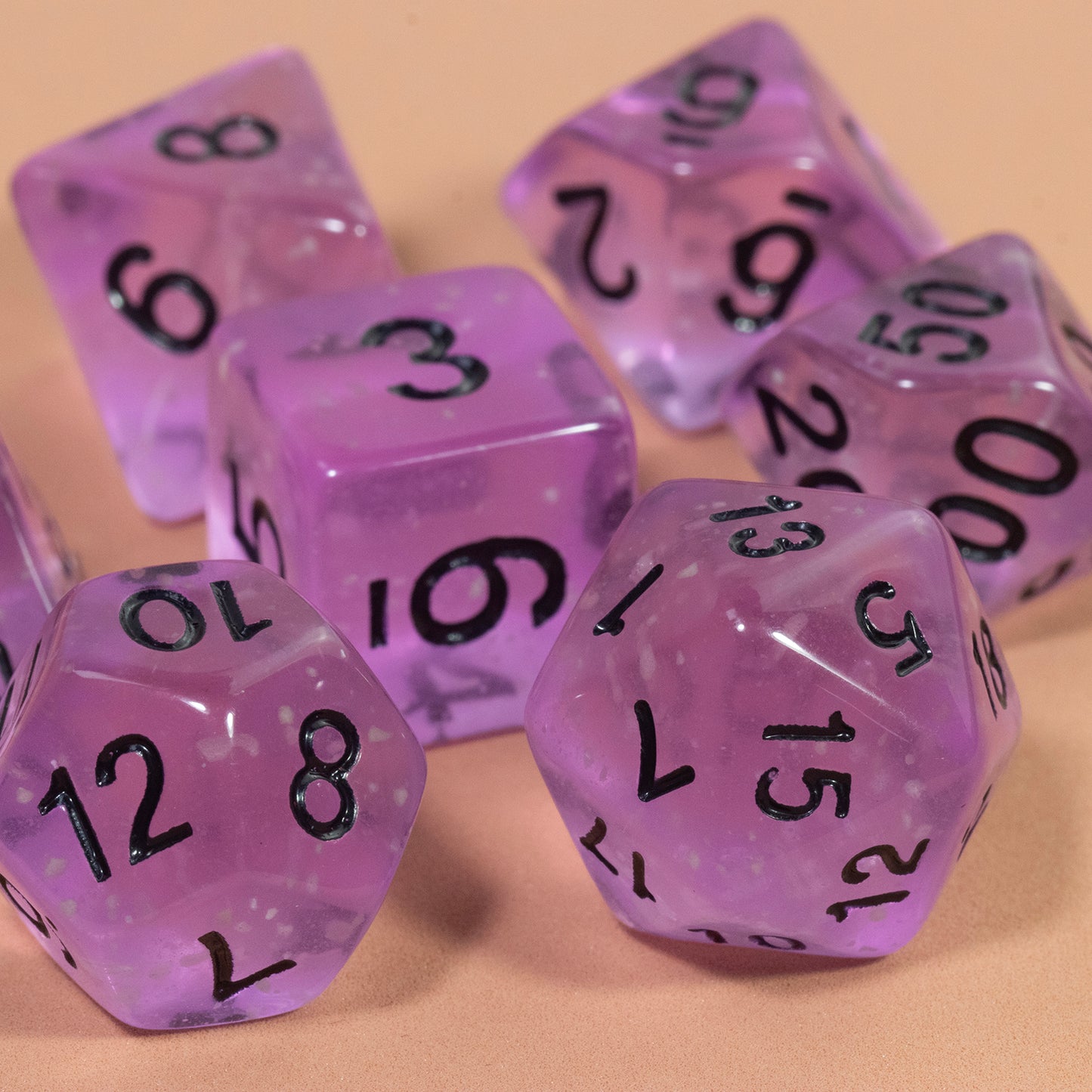 Transparent Dice Set - DND Dice Set for DND RPG Role Playing Game, 7-Piece Polyhedral Dice Set