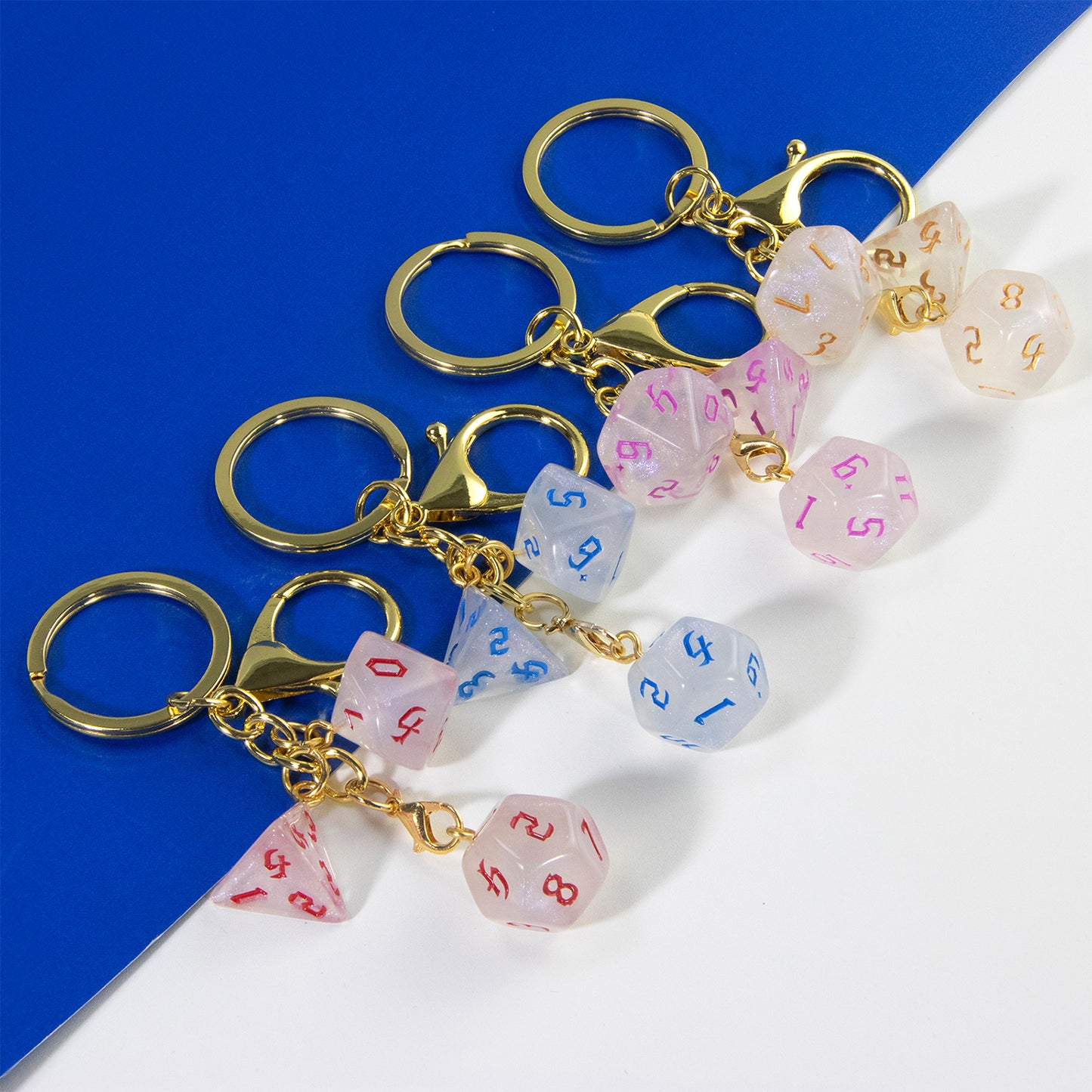 Fashion Keyring Dice Ornament Key Chain Pendant Men Kids Toys Gifts