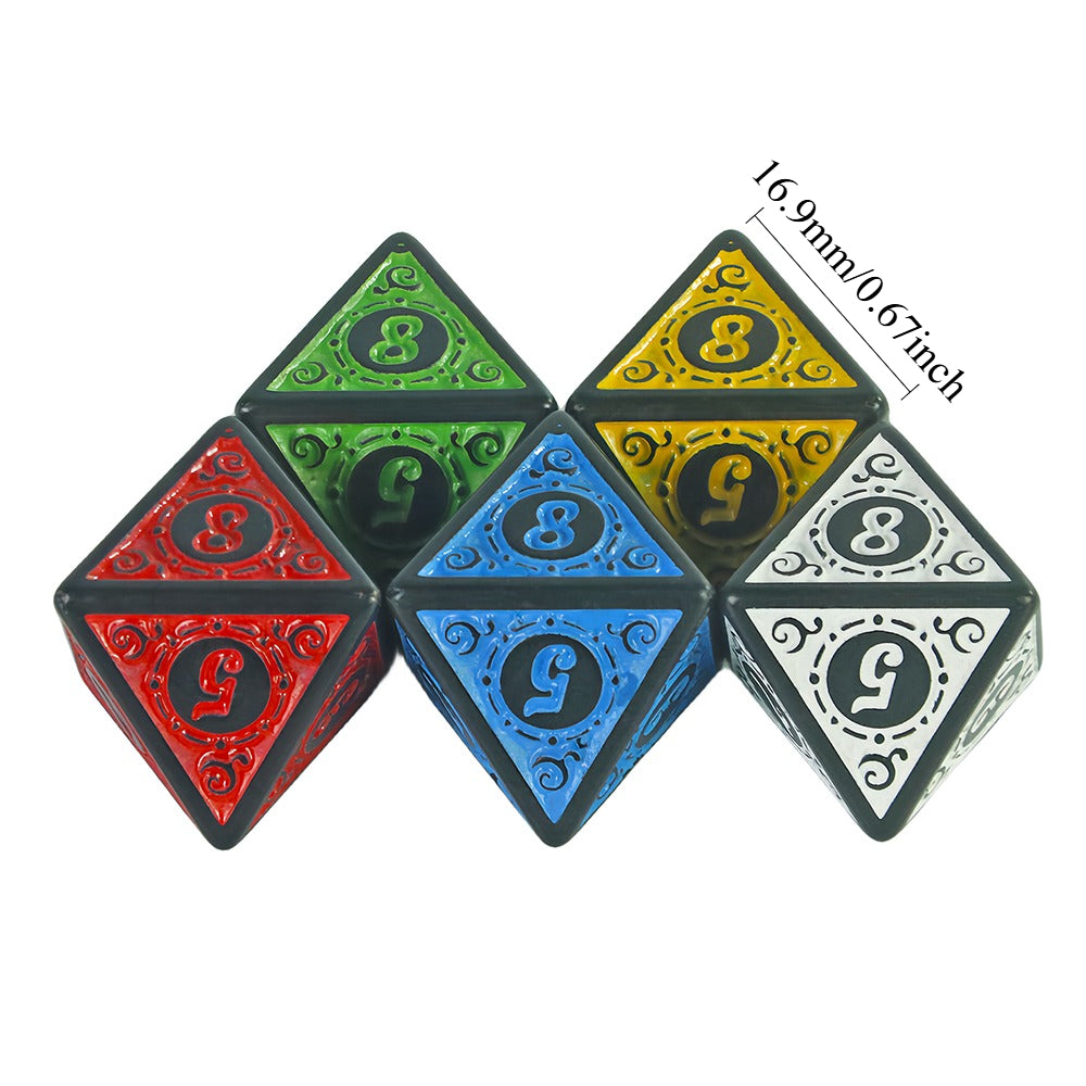 10pcs Polyhedral Dice 8 Sided Dice Set for DND Role Play Game Tabletop Game Accessories