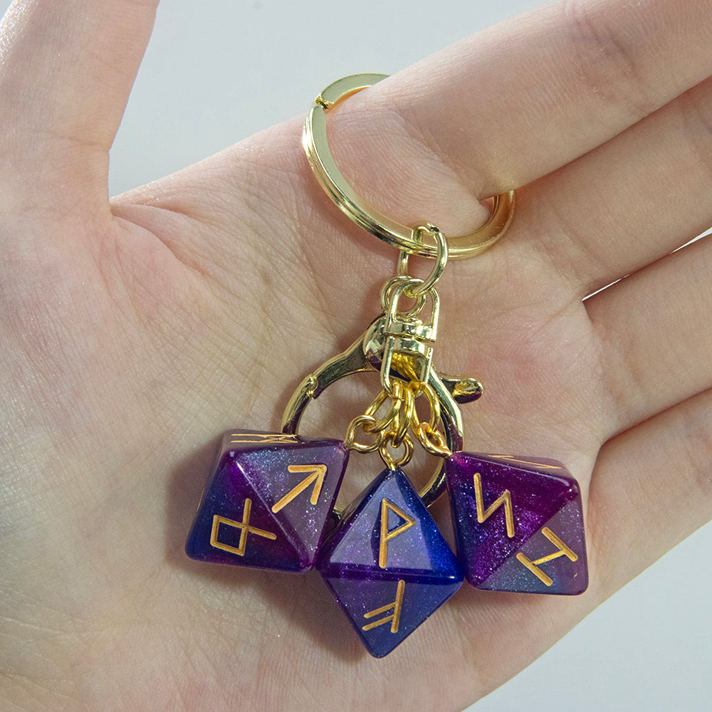Dice Pendant Keychain Creative Gift Keyring Tarot D12 Dice Keychains for Wallet Handbag Lanyard