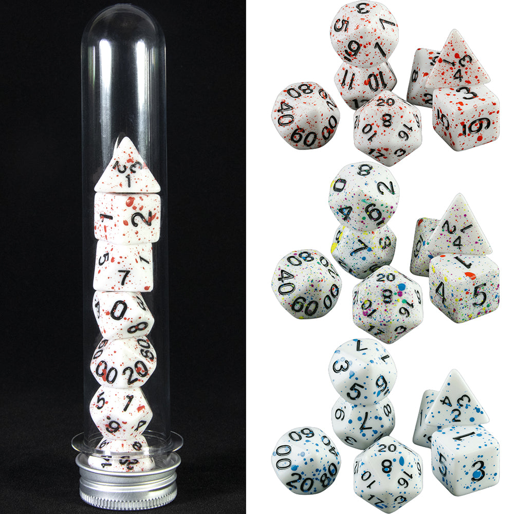 DND Dice 7 Pieces Polyhedral Dice Set with Tube for D&D TRPG Board Game and Role Playing Game Accessories