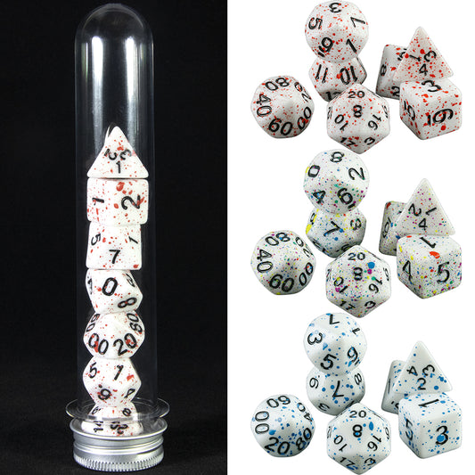 DND Dice 7 Pieces Polyhedral Dice Set with Tube for D&D TRPG Board Game and Role Playing Game Accessories