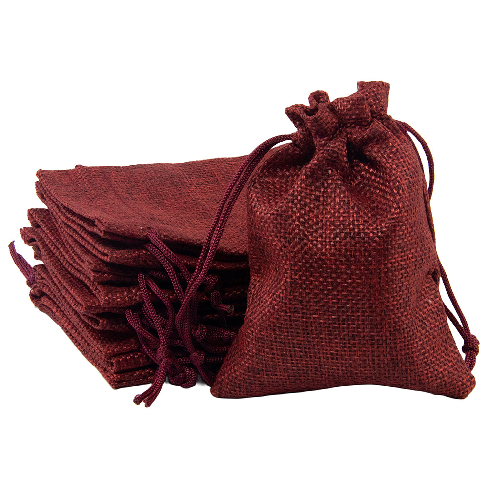 Burlap Drawstring Bags 10pcs Linen Bag Dice Storage Bag for Christmas Gifts Bag, Jewelry Packaging Bags