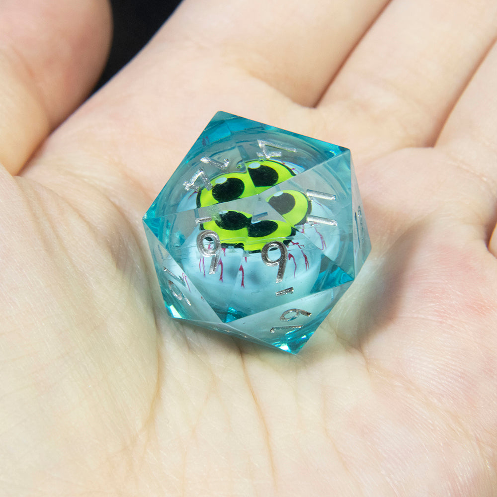 1pc Movable Eyeball Dice D20 Polyhedral for Funny Friend Party Board Game Entertainment Pink Blue