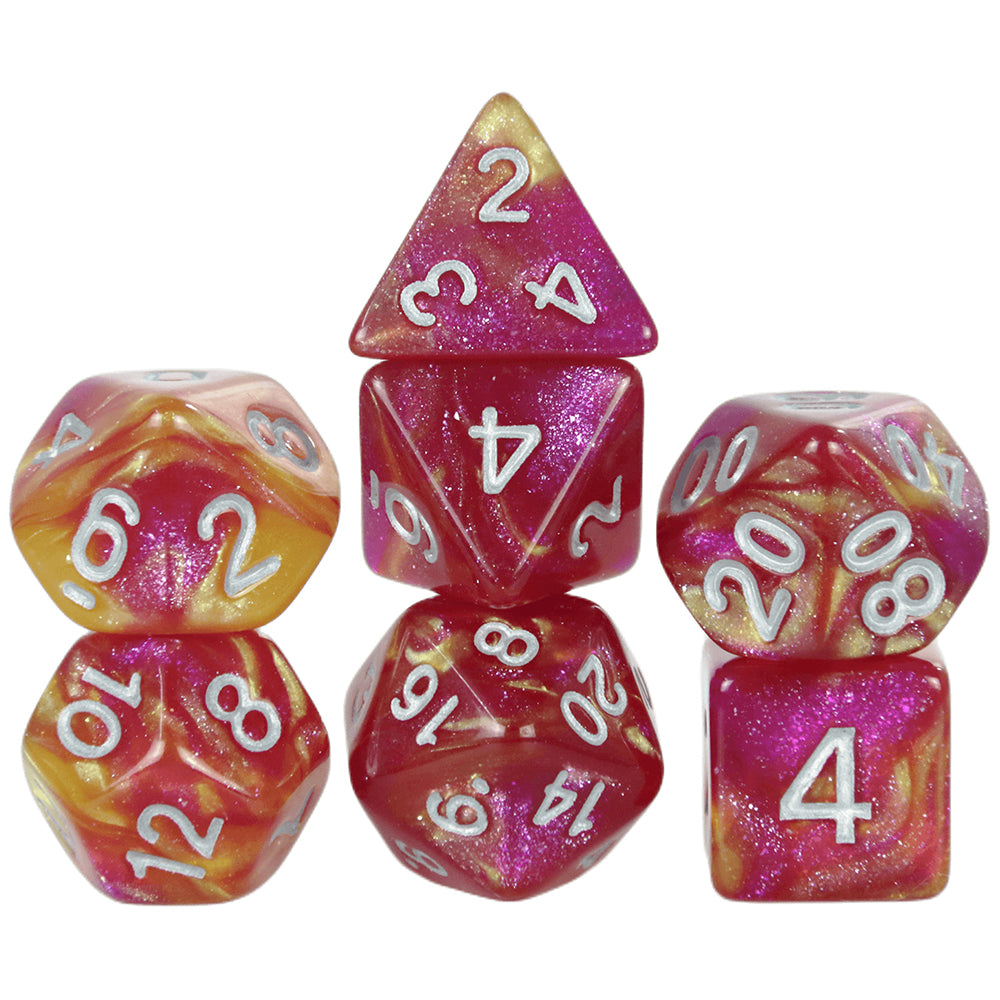 Colorful Galaxy Themed Polyhedral Dice Set D4-D20 for Entertainment Tabletop Games Party Games