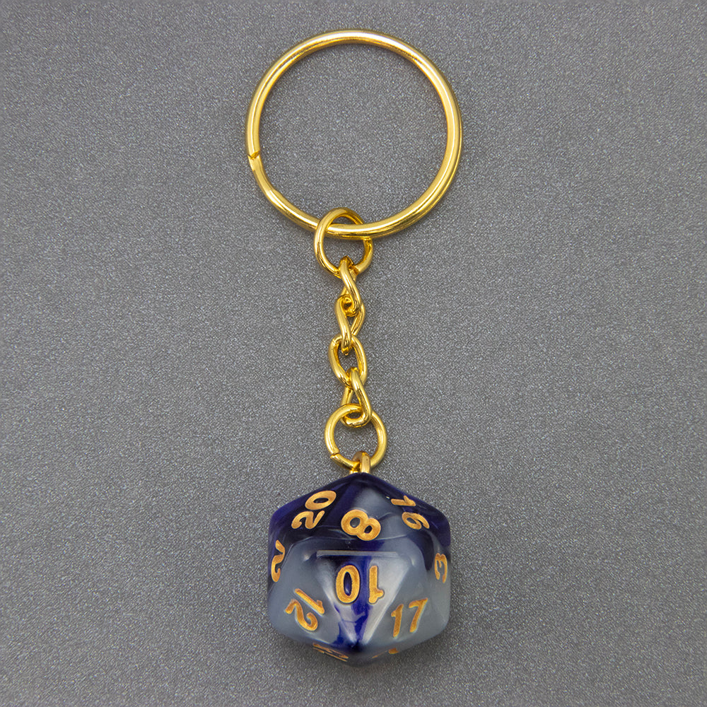 Colored Dice Keychain Lucky Keyring Table Game Souvenirs Perfect for DND Game Lover Gift, Bag, Car Pendant