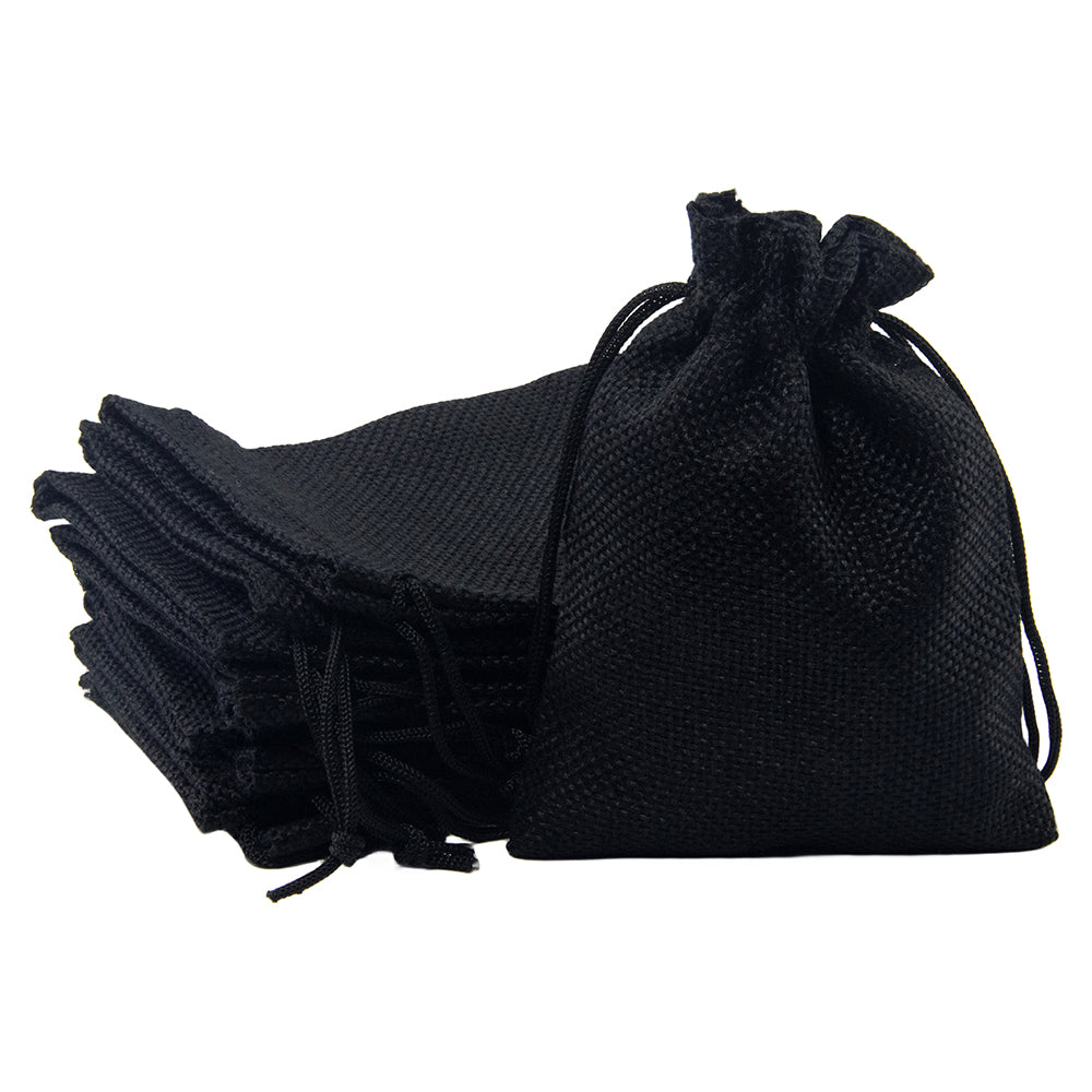Burlap Drawstring Bags 10pcs Linen Bag Dice Storage Bag for Christmas Gifts Bag, Jewelry Packaging Bags