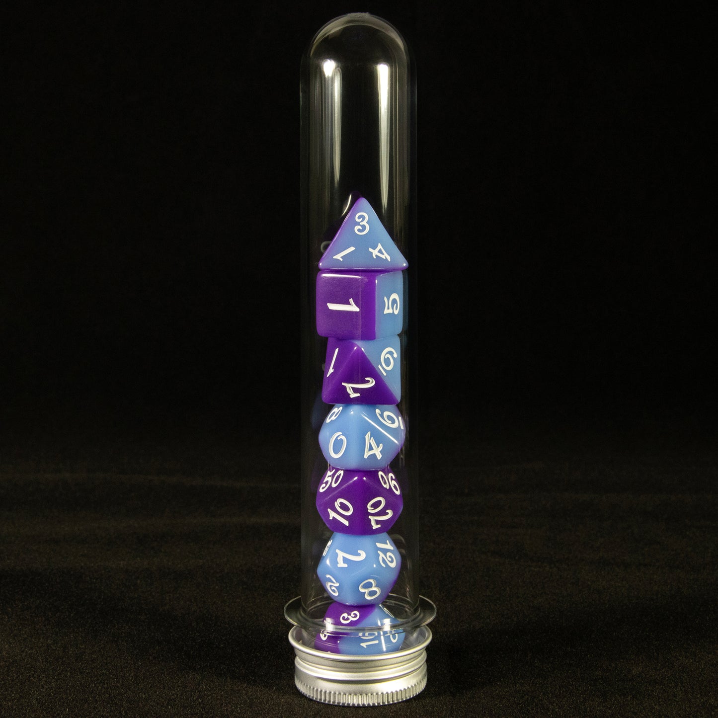 Splice Color Dice Set 7pcs Two-color DND Game Polyhedral Dice with Tube for D&D Role Playing Games and Tabletop Games