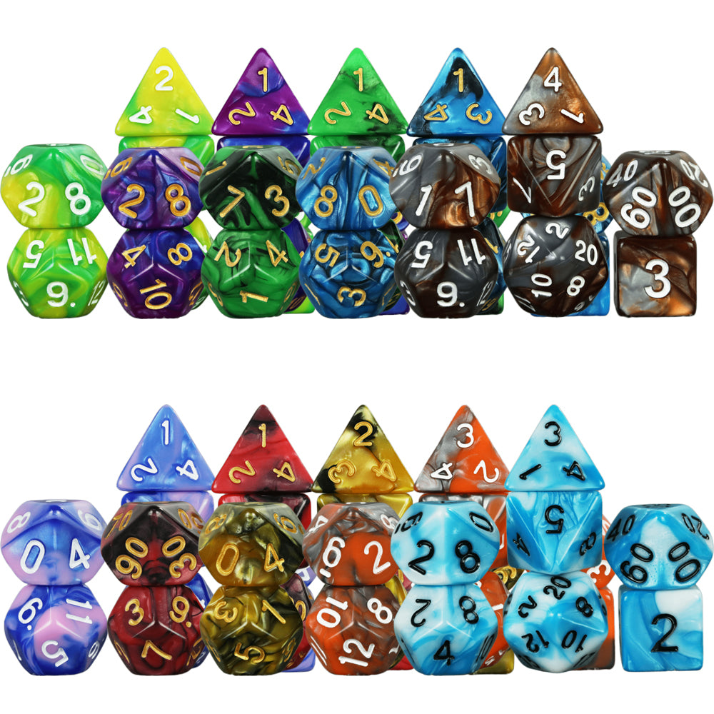 Acrylic Dice Set 7pcs DND Game Polyhedral Dice for Board Game Role Playing Game DND