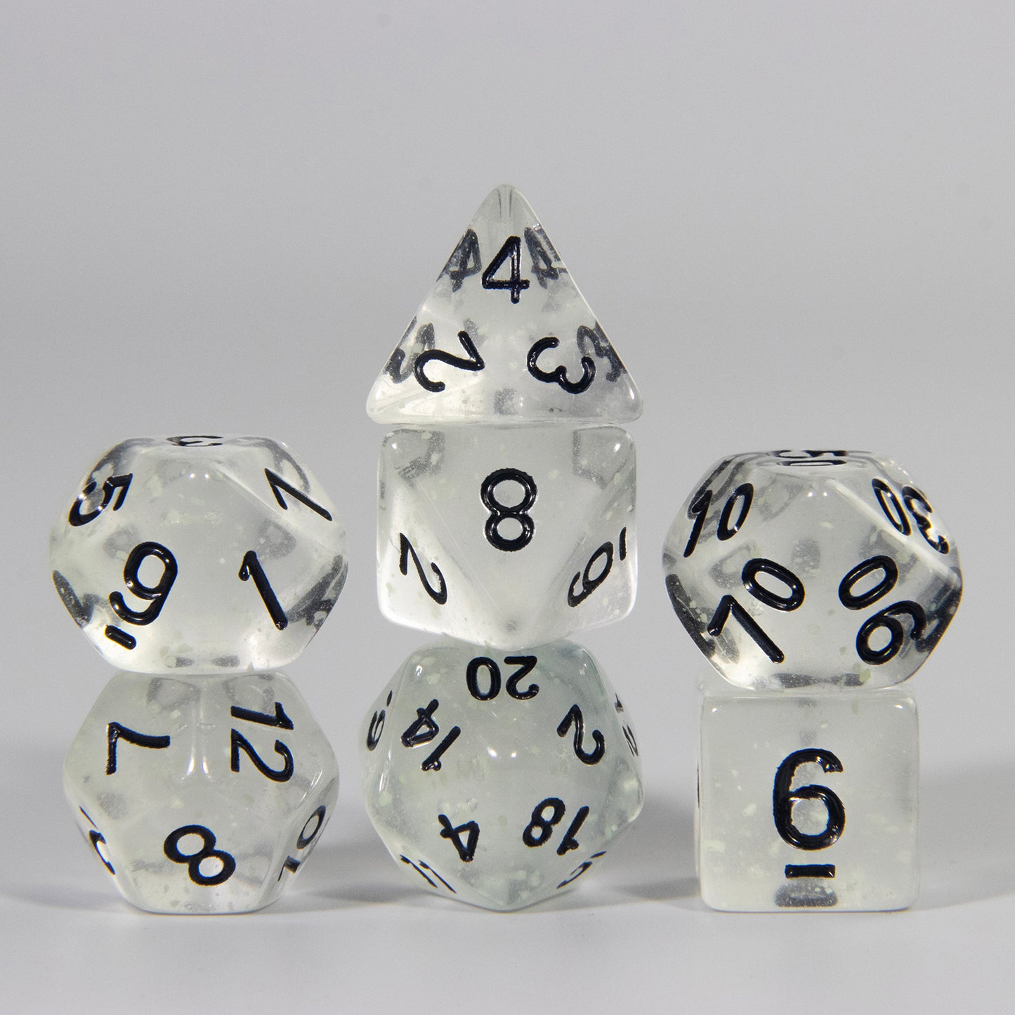 Transparent Dice Set - DND Dice Set for DND RPG Role Playing Game, 7-Piece Polyhedral Dice Set