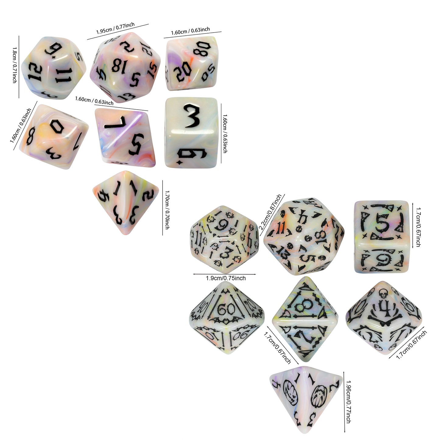 DND Dice Set of 7 Polyhedral Board Game Dice for DND Role Playing Table Games, Perfect Gift for DND Player
