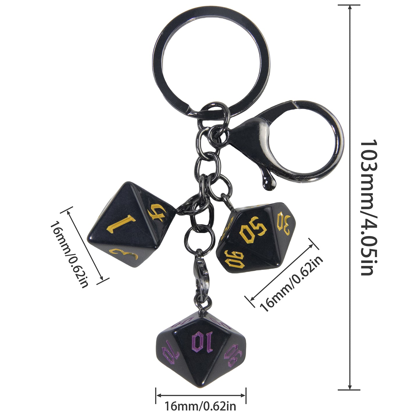 Board Game Key Chain Souvenir with Dice Charm for Backpack Car Key Decoration Pendant, As Gift for Table Game Lovers