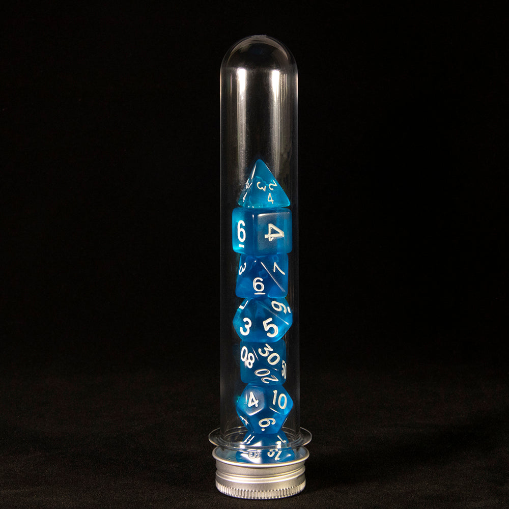 Candy Color Dice Polyhedral Dice Set D4 D6 D8 D10 D% D12 D20 with Tube for D&D Board Game As Souvenirst Gift