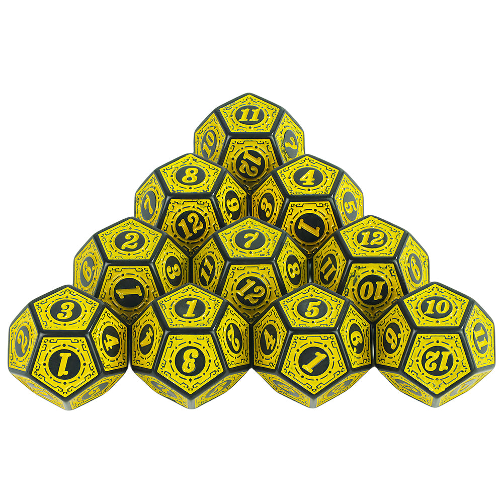 10PCS Polyhedral Dice 12 Sided Dice Set for DND Role Play Game Tabletop Game Accessories,Colorful Games D12 Dice