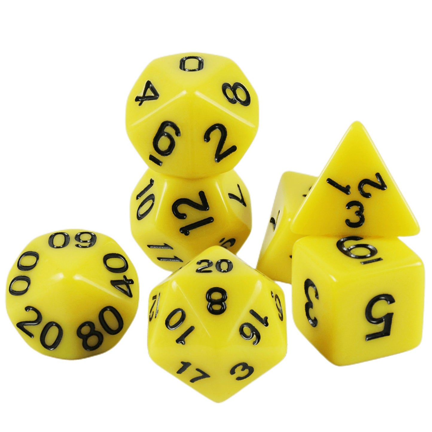 Colorful Dice 7pcs Polyhedral Digital Dice Set D4-D20 with Tube for DND RPG Game Board Game Accessories