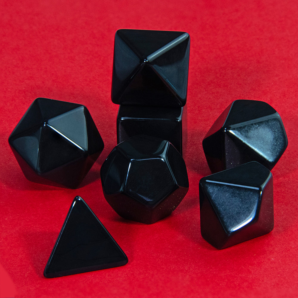 7pcs Blank Poyhedral Dice DIY Board Game, Black/ White