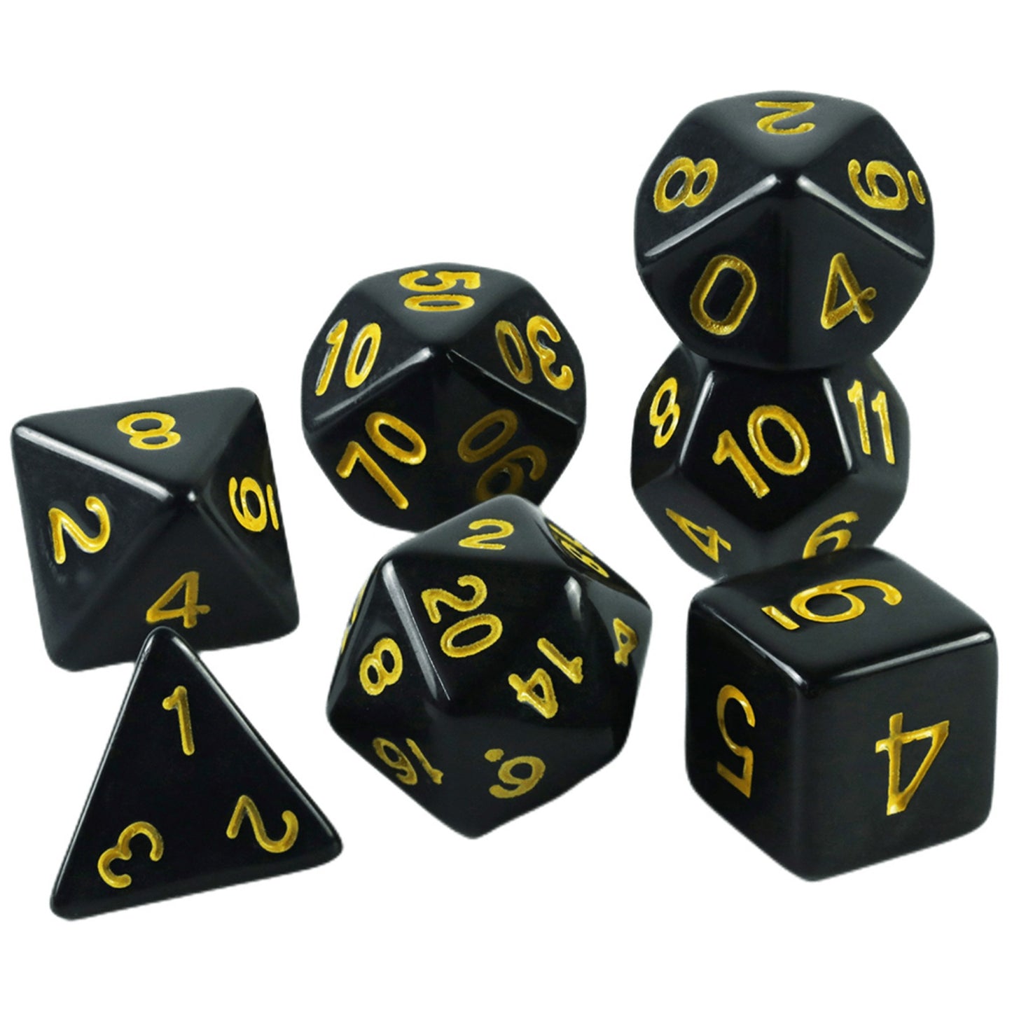 Colorful Dice 7pcs Polyhedral Digital Dice Set D4-D20 with Tube for DND RPG Game Board Game Accessories
