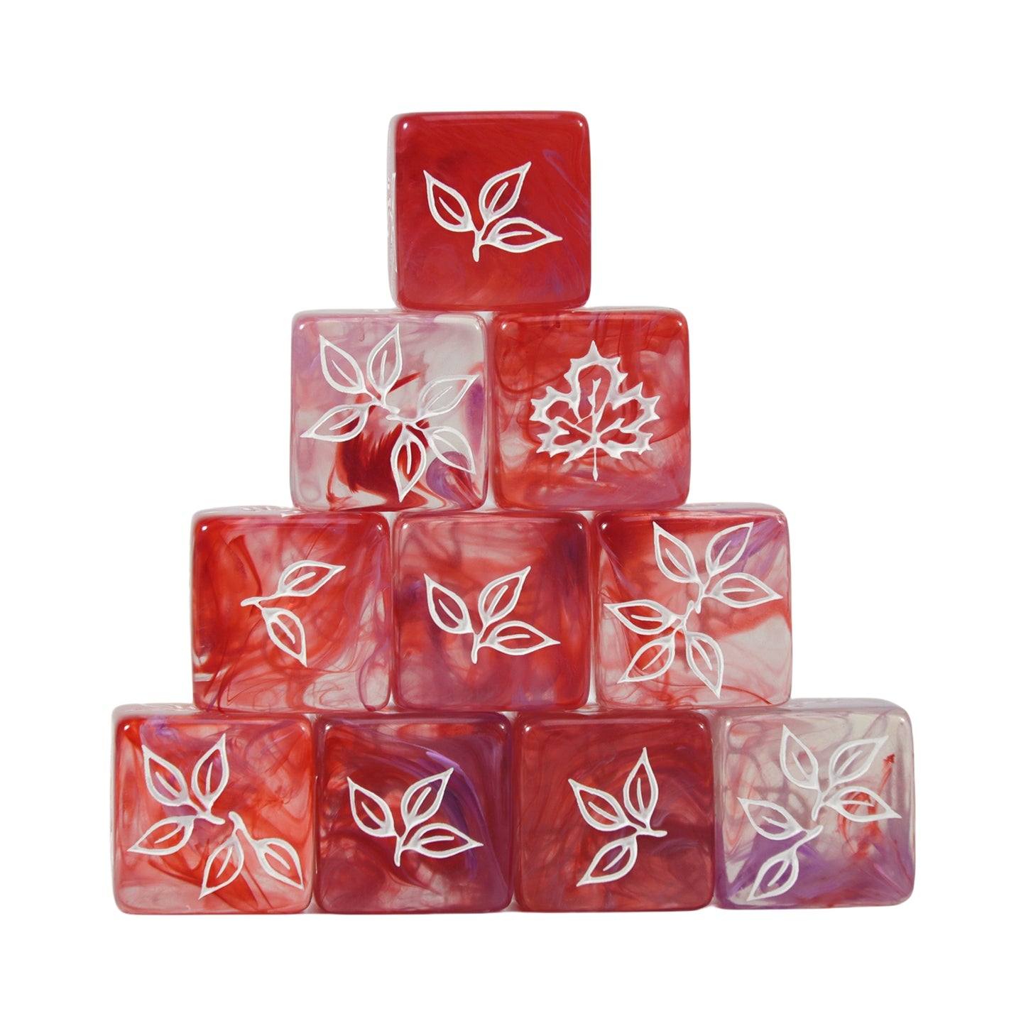 D6 Dice Set 10pcs 16mm Love Heart/leaf/flower/diamond Patterns Game Dice for Board Game, Math Teaching