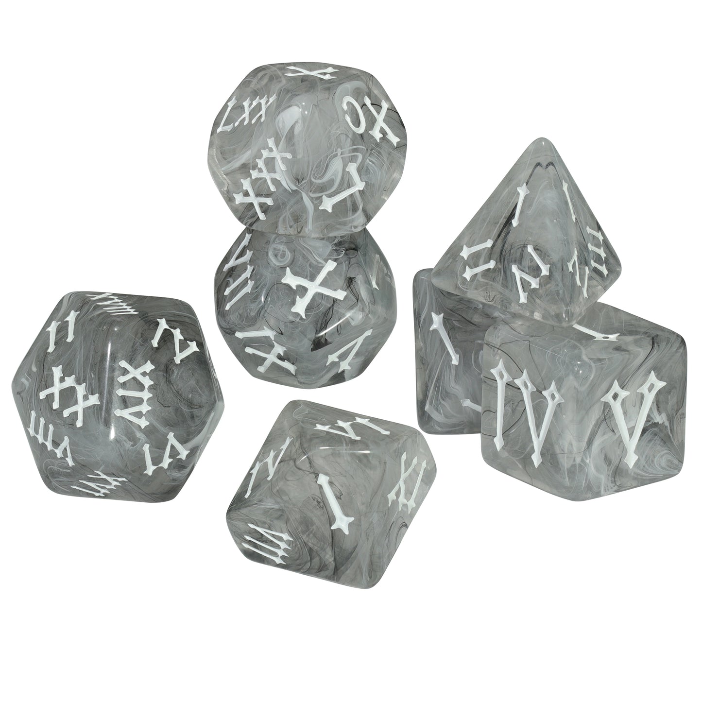 7pcs DND Dice Set Creative Design Roman Number Pattern Polyhedral Dice for Dungeons Game Role Playing Table Games