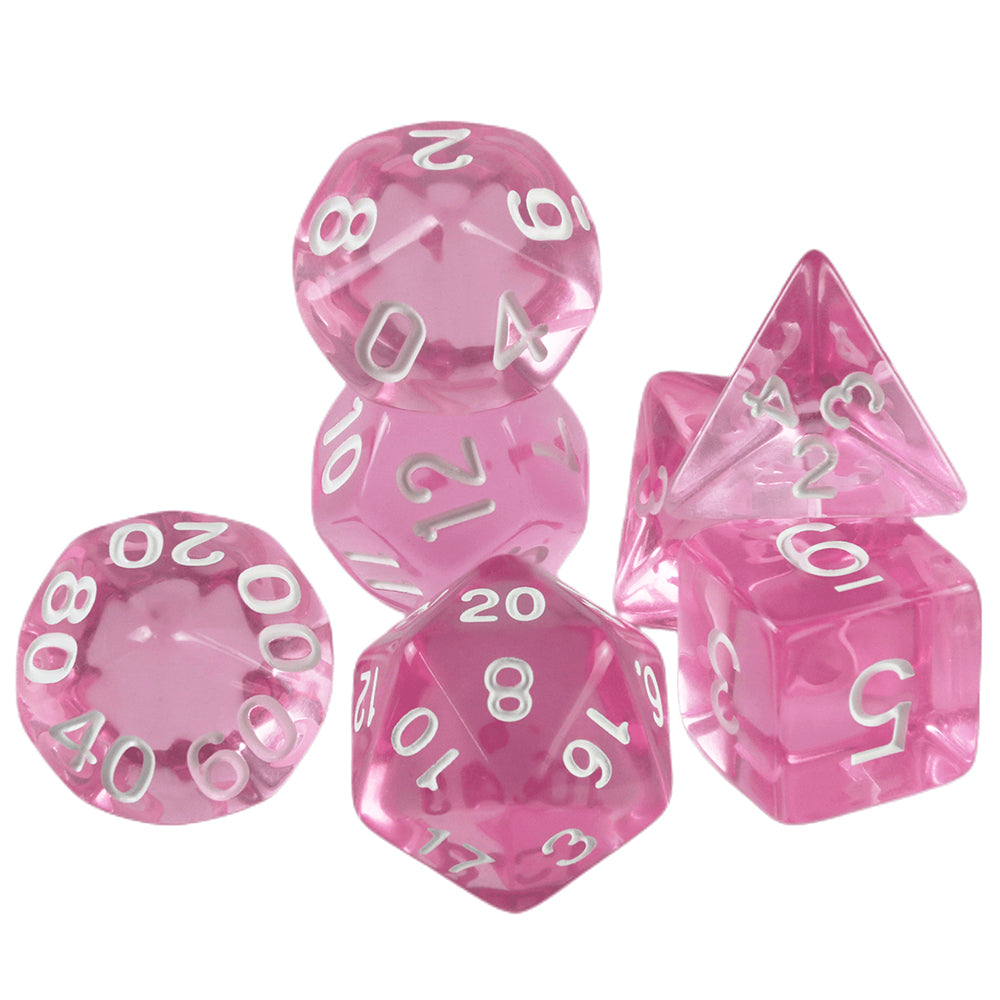 Candy Color Dice Polyhedral Dice Set D4 D6 D8 D10 D% D12 D20 with Tube for D&D Board Game As Souvenirst Gift