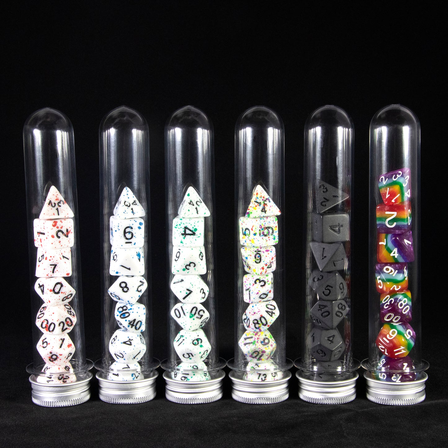 DND Dice 7 Pieces Polyhedral Dice Set with Tube for D&D TRPG Board Game and Role Playing Game Accessories