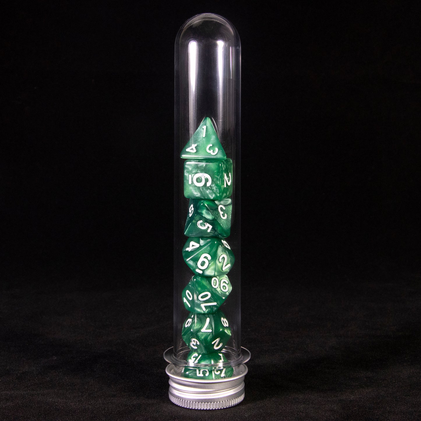 Marble Effect Polyhedral Dice Set 7 Pieces D4 D6 D8 D10 D% D12 D20 DND Game Dices with Tube, Playing Table Game for Bar Club Party