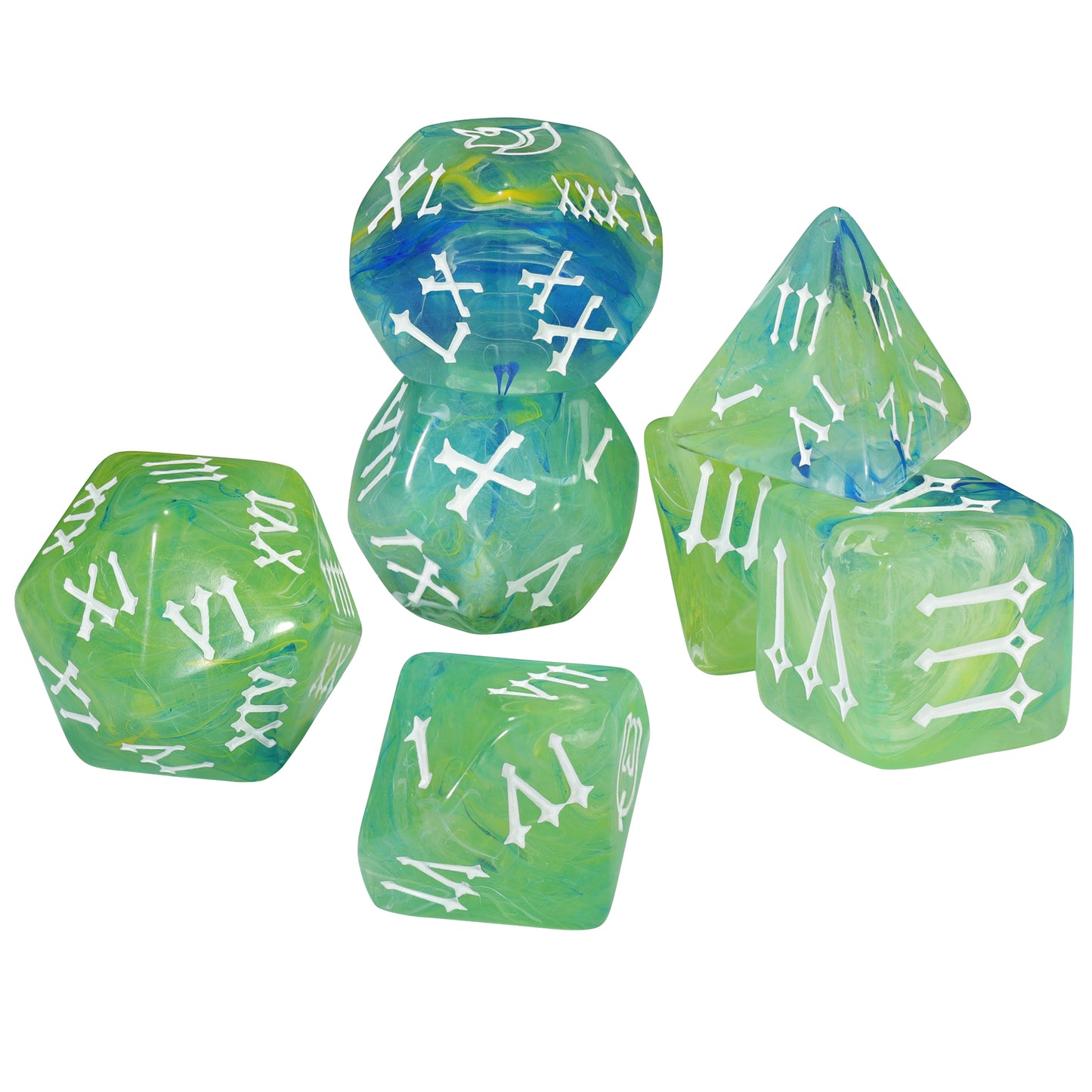 7pcs DND Dice Set Creative Design Roman Number Pattern Polyhedral Dice for Dungeons Game Role Playing Table Games