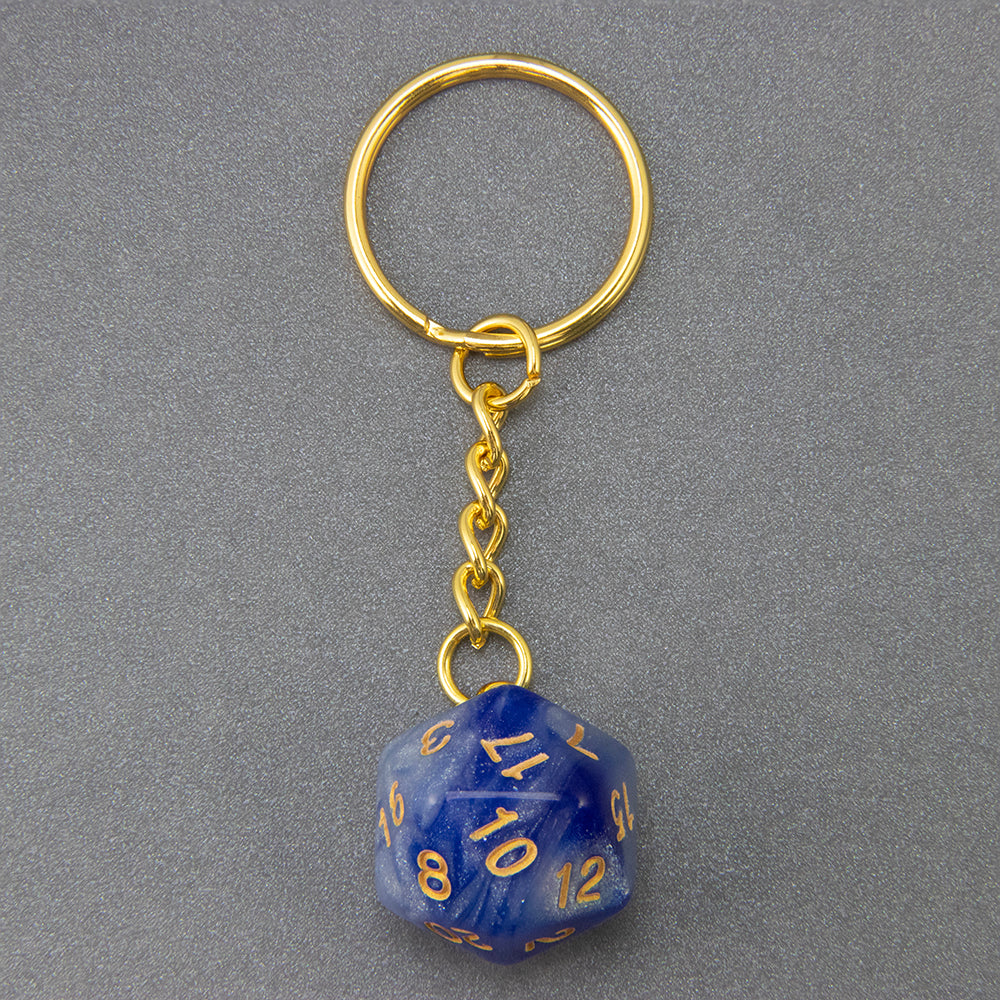 Starry Sky Effect Dice Keychain Fashion Dice Charm Keyring for Pouch Hand Bag Car Pendant
