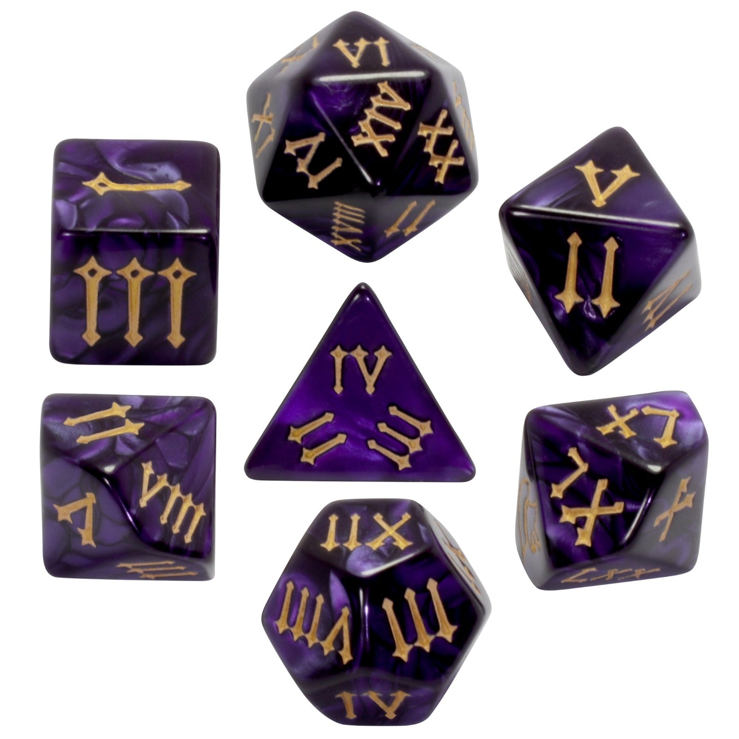 DND Dice Set - 7pcs Polyhedral Dice D4-D20 with Roman Digital for Board Game TRPG DND Game