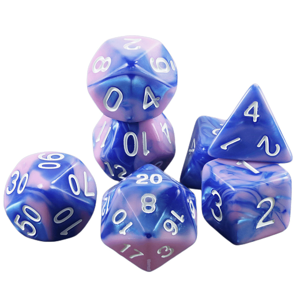 Acrylic Dice Set 7pcs DND Game Polyhedral Dice for Board Game Role Playing Game DND