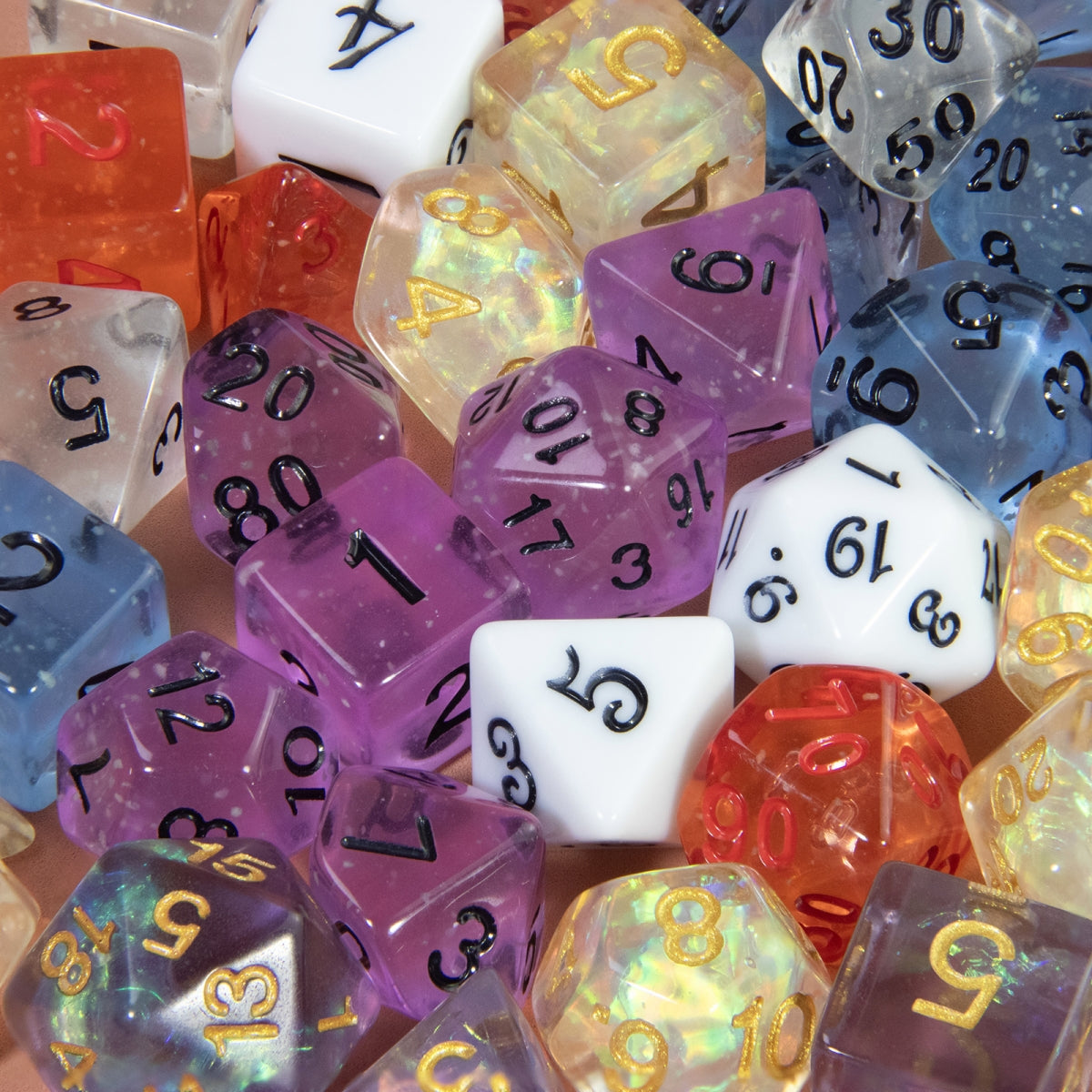 Transparent Dice Set - DND Dice Set for DND RPG Role Playing Game, 7-Piece Polyhedral Dice Set