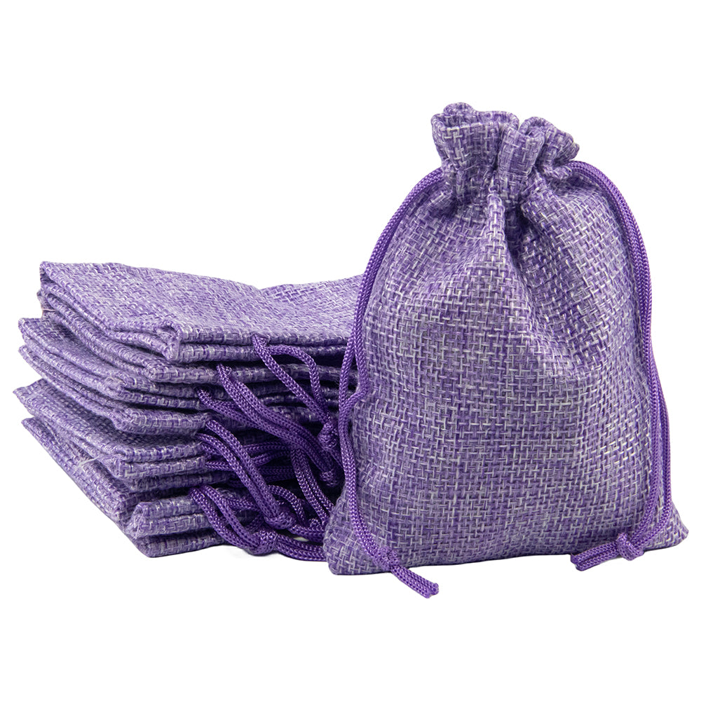Burlap Drawstring Bags 10pcs Linen Bag Dice Storage Bag for Christmas Gifts Bag, Jewelry Packaging Bags