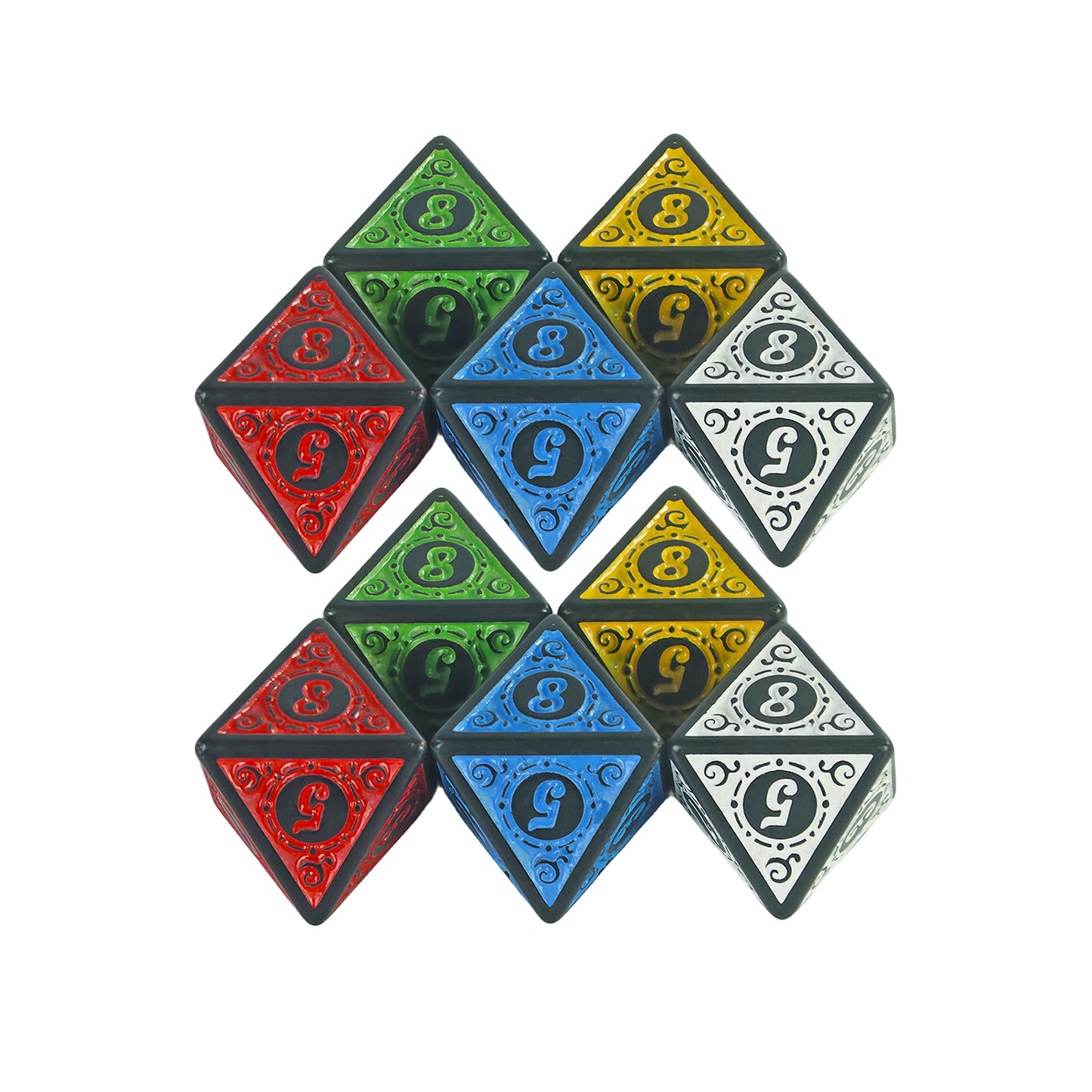 10pcs Polyhedral Dice 8 Sided Dice Set for DND Role Play Game Tabletop Game Accessories