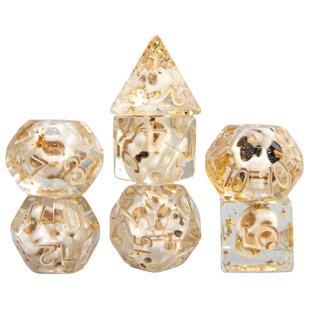 Shells/Skull Polyhedral Dice Set 7 Pieces D4-D20 D&D Game Dices for DND TRPG Board Game and Role Playing Game Accessories