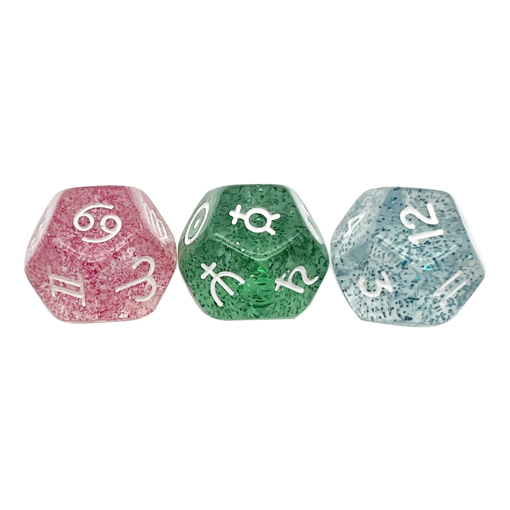 3pcs D12 Astrology Dice for Constellation Divination Leisure and Entertainment Supplies for Party Game Role Playing Game