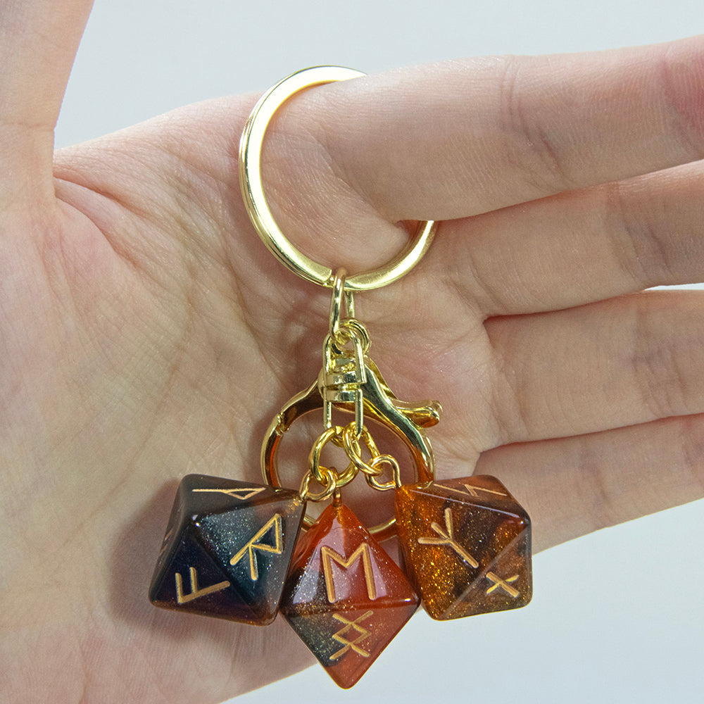 Dice Pendant Keychain Creative Gift Keyring Tarot D12 Dice Keychains for Wallet Handbag Lanyard