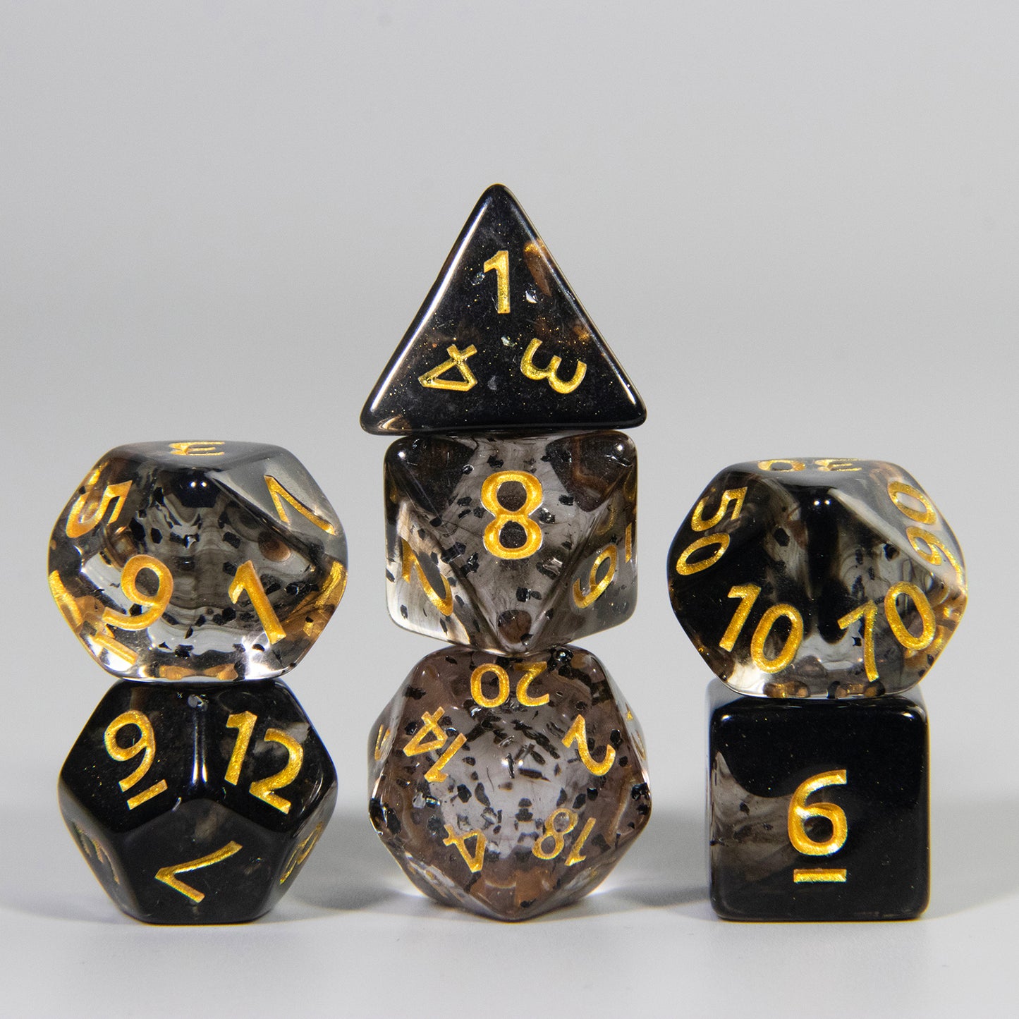 Glitter and Nebula Effect DND Dice Set 7pcs D4-D20 Polyhedral Dice for Role Playing Game Board Game Accessories As Gift
