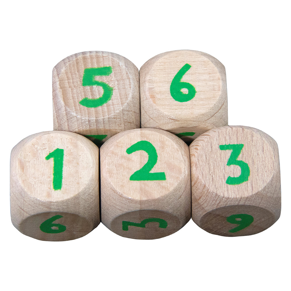 5pcs 16mm Wooden Dice 6 Sided Game Dice for Dice Game Math Teaching DIY Board Game