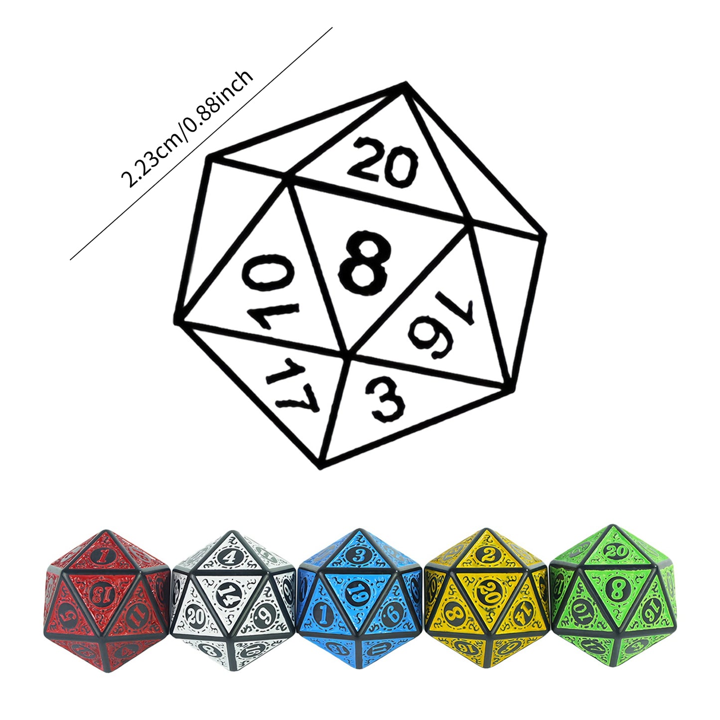D20 Polyhedral Dice 10PCS 20 Sided DND Game Dice Set for DND RPG Playing Table Game Entertainment Supplies